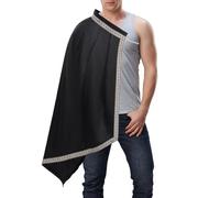 Écharpe Renaissance pour homme - Cape médiévale pour cosplay - Cape demi-épaule - Une cape pour l'épaule - Pour carnaval, scène, fête à thème, bal masqué, cours à domicile, Noir , Siehe Beschreibung