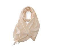 Écharpe Rouge Femme Hiver Imitation Cachemire Couleur Unie Châle Chaud Style Coréen À Franges Unisexe(9 Cream White)