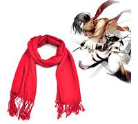 Écharpe rouge pour costume de Mikasa Ackerman | Foulard pour cosplay pour fans de L'Attaque des Titans