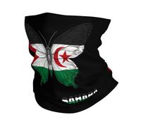 Écharpe Sahara Occidental Les Sahraouis Occidentaux Papillons Drapeau Cache Cou Durable Balaclava Antidérapant Couvre-Chef pour Cyclisme Adulte Randonnée 25X50Cm
