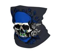 Écharpe Salvador Salvadorean Flag Skull White Cache Cou Anti-UV Balaclava Multifonction Couvre-Chef pour Homme Femme Cyclisme Jogging 25X50CM