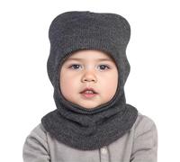 Écharpe Set Chapeau et écharpe de Bébé d'hiver 2 en 1 Chaud Cache Oreilles Chapeaux Tricoté Enfant Double Pompon Cagoule Balaclava pour Fille Garçon Fashion