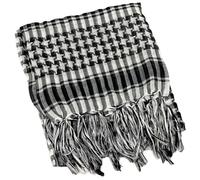 Écharpe Shemagh arabe respirante - Style ethnique - Bandana - Châle musulman, noir/blanc, Taille unique
