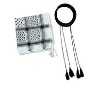 Écharpe Shemagh confortable à franges pour un usage quotidien et des événements culturels, accessoires de rassemblement dans le désert, Turb noir nœud Mili, taille unique
