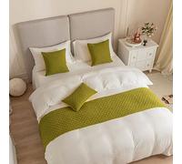 Écharpe simple en velours - Serviette de lit confortable pour protection de literie, couvre-lit et décoration d'extrémité de lit, convient aux lits doubles et king size de maison/hôtel, vert-2|| 45 x