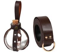 Écharpe Ski Femme Lot de 3 Ceinture d'Halloween, Bouteille Boule en Verre, Holster de Bouteille Transparent, Ceinture Médiévale, Accessoires d'Halloween, Bonnet Gants, marron, taille unique