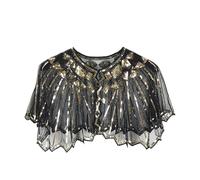 Écharpe Stola pour Femme - Pour Robe de Soirée Vintage - Boutique - Paillettes - Avec Perles et Paillettes - Écharpe Rétro des Années 1920 pour Mariage, Fête - Cape pour Soirée Flapper - Accessoire de