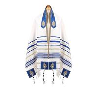 Écharpe surdimensionnée de prière juive pour cérémonies religieuses et événement culturel 60 x 180 cm Tallit traditionnel pour adoration écharpe de prière traditionnelle, bleu marine, taille unique
