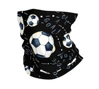 Écharpe Taches D'Aquarelle Représentant Un Ballon De Football Volant en Noir Cache Cou Durable Couvre-Chef Respirant Balaclava pour Adulte Jogging Cyclisme 25X50Cm