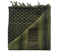 Écharpe tactique Shemagh en coton pour Keffiyeh - Chapeau de soleil arabe - Doux - Style militaire, Noir olive, taille unique