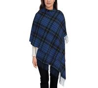 Echarpe Tartan Bleu, Noir Et Blanc Du Clergé Écossais Écharpe Chale