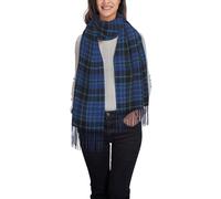 Echarpe Tartan Bleu, Noir Et Blanc Du Clergé Écossais Écharpe Chale