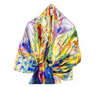 Écharpe tendance 100 % soie - Longue et légère - Protection solaire - Pour femme - Foulard à cheveux (griffonnage amusant), Doodle Fun, Large