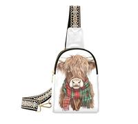 Écharpe tendance écossaise pour bétail des Highlands, sac banane multifonction antivol pour sac à dos de jour, écharpe écossaise pour bétail des Highlands, taille 1, Écharpe écossaise Highland Cattle