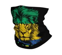 Echarpe Tête Pirate Lion Drôle De Drapeau Gabonais Chapeaux Demi-Visage Séchage Rapide Décoration Faciale pour Jogging, Yoga, Ski