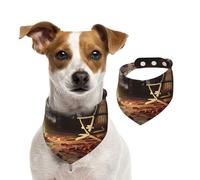 Écharpe The Fire Pit in The Destroyed Library - Bandana pour chien - Printemps et été - En coton doux - Accessoires réglables pour petites, moyennes et grandes tailles - Pour fille, garçon, chiot