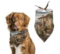 Écharpe toscane amusante et réglable pour animal domestique - Lavable - Décoratif - Triangle - Bandanas pour chiens de taille moyenne - Pour animaux domestiques - À porter au quotidien - Pour les