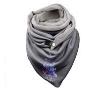 Écharpe Triangle Femme Chaud Automne Hiver En Coton à Boucle Imprimé Plume Châle à Boutons Multi-usages Mode Vintage Scarf Comfortable Doux Wrap Décontracté éCharpe Hiver Femme Rose (WA-D, One Size)