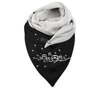 Écharpe Triangle Femme Écharpe avec Boutons Élégante Personnalité Classique Écharpe d'Automne Géométrique Écharpe en Cachemire avec Bouton Automne Saint-Valentin Une Écharpe Douce comme Cadeau, N,