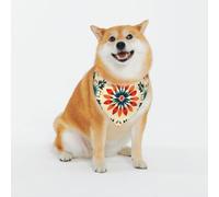 Écharpe triangulaire à motif floral géométrique pour chiens de petite, moyenne et grande taille, bandanas noirs pour chiens