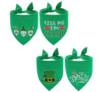 Écharpe Triangulaire Décorative, Style Saint Patrick, Coton Vert | Tour de Cou 15 à 52cm, Doux Odeur, pour Chiot et Grands Chiens, Visites Sociales