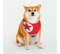 Écharpe triangulaire élégante avec drapeau de la Corée du Nord - Accessoire pour animal domestique - Lavable - Pour fille, garçon, chien ou chat - Taille L