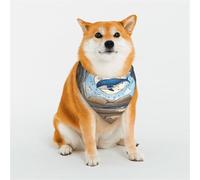 Écharpe triangulaire élégante avec illustration de dauphin, accessoire pour animal de compagnie, foulard lavable pour animal domestique, pour fille, garçon, chien ou chat, taille S