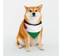 Écharpe triangulaire élégante pour animal domestique Motif drapeau de la Palestine Accessoire pour animal domestique, lavable pour fille, garçon, chien ou chat Taille S