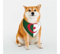 Écharpe triangulaire élégante pour animal domestique motif drapeau de l'Algérie - Accessoire pour animal domestique - Lavable - Pour fille, garçon, chien ou chat - Taille L