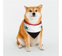 Écharpe triangulaire élégante pour animal domestique, motif drapeau syrien, accessoire pour animal domestique, foulard lavable pour animal domestique, pour fille, garçon, chien ou chat, taille S