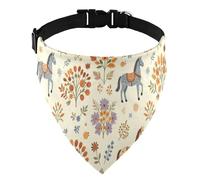 Écharpe triangulaire en polyester avec boucle à dégagement rapide pour chiots et chatons Décoration de festival Art populaire Cheval