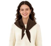 Écharpe Triangulaire Femme, Multifonctionnelle, Confortable Chaude et Tricotée, Idéale Automne Hiver, Marron