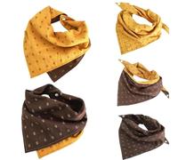 Écharpe triangulaire jaune gingembre pour chien, bandana polyvalent pour chats, cache-cou tendance à carreaux, accessoire de mode pour petites et moyennes races (couleur curcuma, taille L)