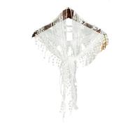 Écharpe triangulaire multifonctionnelle for femmes, Hijab, maille, dentelle, petit voile, robe de mariée, vêtements assortis(White)