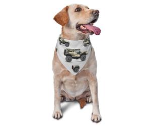 Écharpe triangulaire pour animaux de compagnie avec motif imprimé véhicule blindé militaire pour chiens et chats, bandana mignon réglable pour animaux de compagnie et séances photo