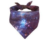 Écharpe triangulaire pour animaux de compagnie, bandanas pour chiens - Foulard Bandana pour chien violet bleu espace,Bandanas lavables pour chiot garçon, foulard réglable en Triangle étoilé pour chien