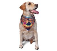 Écharpe triangulaire pour chiens et chats, motif squelette, fleurs et nuits étoilées, bandana réglable pour les séances photo