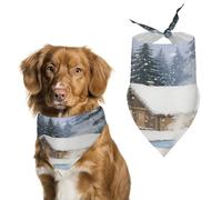 Écharpe triangulaire réutilisable A Cabin in The Forest pour animal domestique, bandana pour chien, chat et autres animaux de compagnie, 70 x 30 cm