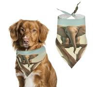 Écharpe triangulaire réutilisable en forme d'éléphant sur un arbre pour animal domestique, bandana pour chien de petite, moyenne et grande taille, 70 x 30 cm