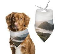 Écharpe triangulaire réutilisable Monuments anciens Mer de nuages, bandana pour chien, tissu polyester, bandana pour animaux de compagnie de petite, moyenne et grande taille, 70 x 30 cm