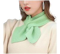 Écharpe tricotée à col croisé pour femme, écharpe en tricot avec nœud papillon, écharpe courte pour femme, petite écharpe carrée en tricot, Vert, taille unique