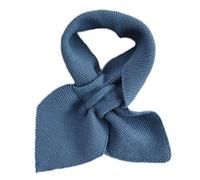 Écharpe tricotée à col croisé pour femme - Épais chaud couleur unie Crochet Loophole Slim Neckerchief Sweet Bowknot Cache-cou