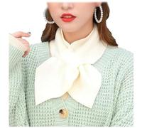 Écharpe tricotée à col croisé pour femmes, écharpe tricotée avec nœud papillon, écharpe courte à la mode, petite écharpe carrée en tricot