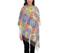 Écharpe Tricotée Aquarelle Florale Abstraite, Couverture Chaude D'Hiver, Écharpe À La Mode, Foulard Châle Pour Hommes Et Femmes, Accessoires D'Hiver Chauds À La Mode Pour Femmes