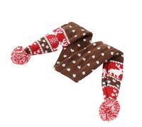 Écharpe tricotée avec motif de Noël pour chien, cache-cou d'hiver pour animal de compagnie, écharpe de Noël décorative en acrylique pour animaux de compagnie, saison des vacances, couleur café
