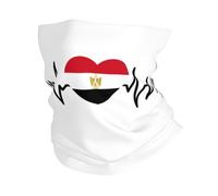Écharpe Tube Battements De Cœur Égyptiens J'aime L'Égypte Drapeau en Forme De Cœur Anti-Solaire Décoration Faciale Multi-Usage Bandana pour Ski Jogging Cyclisme