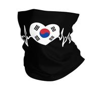 Écharpe Tube Battements De Cœur J'aime La Corée du Sud Drapeau en Forme De Cœur Élastique Protection du Visage Imprimé Headwrap pour Adulte Yoga Course À Pied