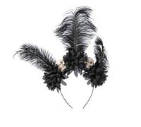 Écharpe Tube Blanc Serre-tête gothique en de rose pour Halloween, serre-tête pour cheveux, serre-tête pour fête costumée, pour femmes Écharpe Miss France (Black, One Size)