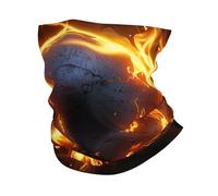 Écharpe Tube Crâne enflammé et os croisés de feu Mort Sombre étanche à la poussière Écharpe Demi-Visage Unisexe Gaiter pour Extérieur Cyclisme 26X30cm