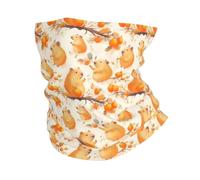 Écharpe Tube Joli imprimé de Capybara Orange Unisexe Écharpe Demi-Visage Anti-Solaire Balaclava pour Yoga Randonnée 26X30cm